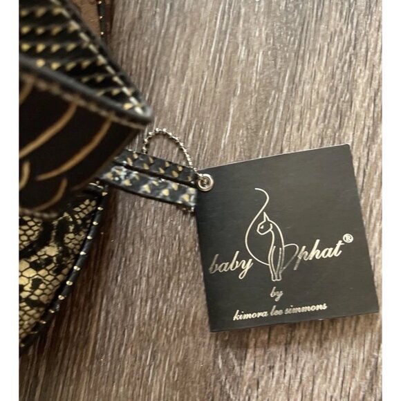 Vintage Baby Phat Snake Skin Shoulder Hand Bag Gold Black White Stones NWT RARE - Picture 16 of 16